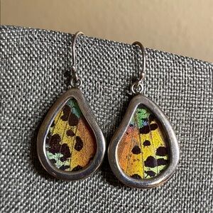 Natural Sterling Silver Madagascar Sunset Teardrop Earrings